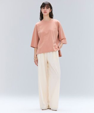 BEIGE， 【洗える・GLOW ８月号掲載】S.BABILA / スリットネックオーバーサイズTシャツ Sunset