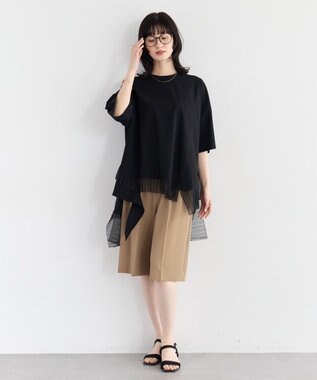 YECCA VECCA 【尾崎紗代子さん着用】タックハーフパンツ Camel