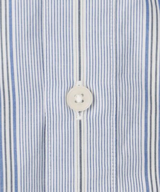 JOSEPH ABBOUD 【シルクブレンド】シルクコットンストライプバンドカラー シャツ ブルー系2