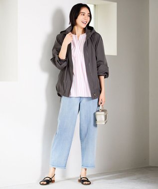 自由区 【洗える】SOMELOSテンセルスキッパー ブラウス オフ×ピンク