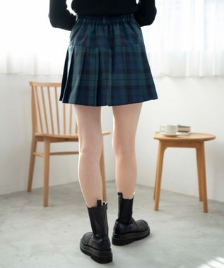 WEGO 【SCHOOLITEM】プリーツスカパン グリーンチェック1