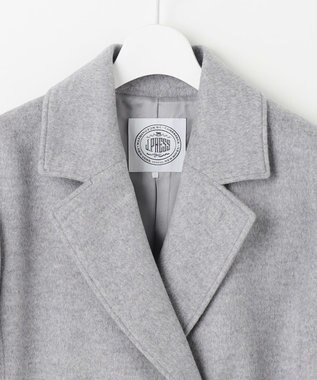 J.PRESS LADIES L Super150sAZAMIビーバー Pコート グレー系