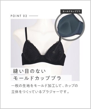 AMPHI ノンワイヤーブラ ショーツセット モールドカップを使用 自然なまるみのあるバストシルエット 【ノンワイヤーブラ＆ショーツセット】 上下セット ブラ BCC234 アンフィ／ワコール ブラック