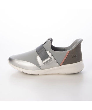 ing <ing>【レイン対応】ストレッチハンズフリースニーカー シルバーコンビ