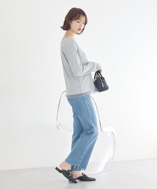 earth music&ecology レイヤード風テレコプルオーバー Light Gray