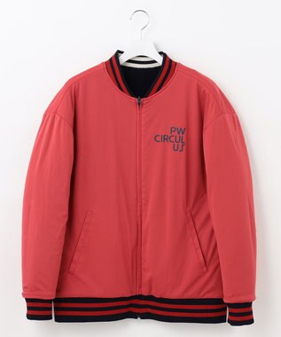 PW CIRCULUS 【MEN】【撥水/防風】リバーシブル ボア ジップアップ ブルゾン ネイビー×レッド