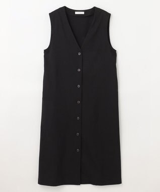 ANY 【2WAY・洗える】Vネック ジレワンピース ブラック系