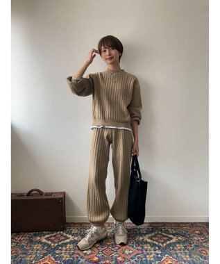 Green Parks リブニットパンツ Beige