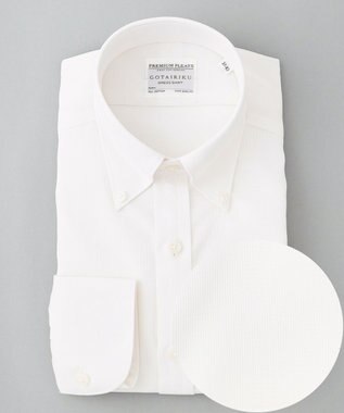 GOTAIRIKU 春夏向け【形態安定】SUMMERPREMIUMPLEATS_ボタンダウンカラー 長袖ドレスシャツ(25年春夏モデル) ホワイト系