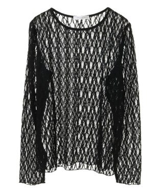 Green Parks パネルラインレースカットプルオーバー Black