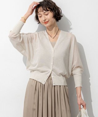 23区 S 【WEB&一部店舗限定カラーあり】シャイニーシアー ドルマンスリーブ カーディガン