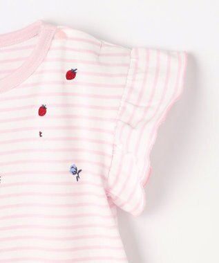 組曲 KIDS 【80-100㎝】 フルーティーボーダーTシャツ ピンク