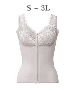 BRADELIS New York 【BRADELIS NewYork peace】細みえフロントファスナー綿混ブラキャミ25 補正下着 カップ付き キャミソール ブラトップ シェイパー