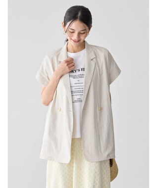 AMERICAN HOLIC 接触冷感Ｗボタンジレ Gray Beige