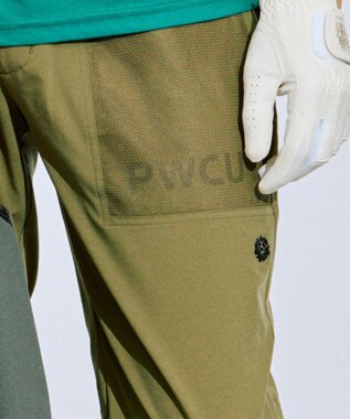 PW CIRCULUS 【MEN】ベンチレーション テーパードパンツ ゴルフ カーキ系