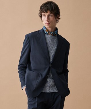 JOSEPH ABBOUD 【日本製】RCF綿ローン タイルプリント スカーフ ダルブルー系7