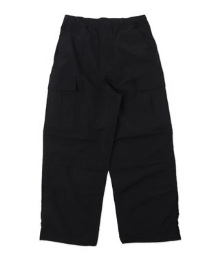 WEGO 【ウエストゴム/MLサイズ展開】ナイロンイージーカーゴパンツ ブラック