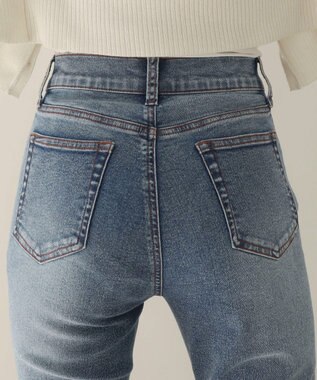 WEGO 【美脚パンツ】ストレッチフレアデニムパンツ デニム中濃色