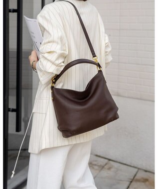 style code [Lyrss/リルス] ナチュラルレザー 2WAY ショルダーバッグ ダークブラウン