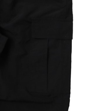WEGO 【ウエストゴム/MLサイズ展開】ナイロンイージーカーゴパンツ ブラック
