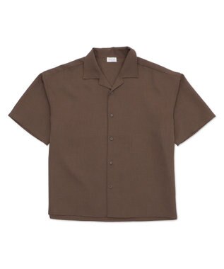 WEGO 【速乾/しわになりにくい/MLサイズ展開】ドライポリオープンカラーシャツ（SS） ブラウン