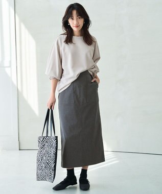 ANY コンフォータブルブラウス ライトグレー