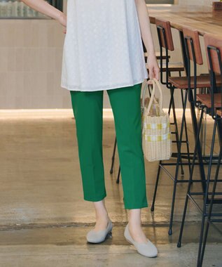 Tiaclasse L 日本製サーラドライ・テーパードパンツ グリーン