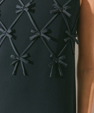 GRACE CONTINENTAL リボンモチーフドレス ブラック