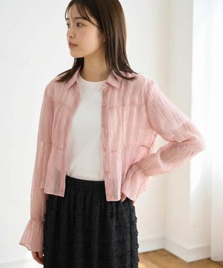 【洗える】シャーリングシアー シャツ