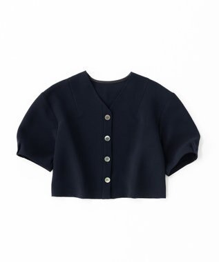 uncrave ウォッシャブルダブルクロス ブラウス ネイビー