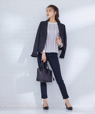 Tiaclasse 【洗える】ストレッチスリムパンツ ネイビー