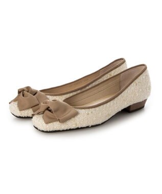 Riz raffinee <Riz raffinee>グログランリボンバレエパンプス アイボリーキジ