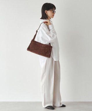 russet 【2025AW新作】スエード横長ショルダーバッグ(CE-1578) D.Brown