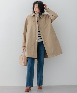 23区 L 【Oggi2月号掲載/洗える】ウールカシミヤ ボーダー ニット オフ×ブラック