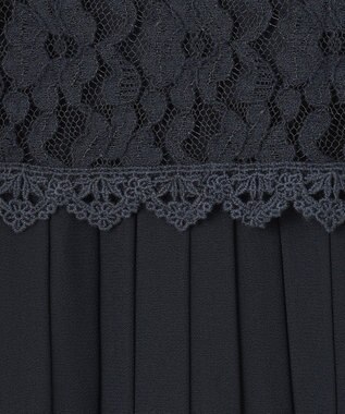 組曲 KIDS 【150-170cm】シフォンプリーツコンビ ワンピース ネイビー系