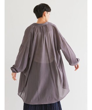 AMERICAN HOLIC シアーＢＩＧシルエットシャツチュニック Charcoal Gray