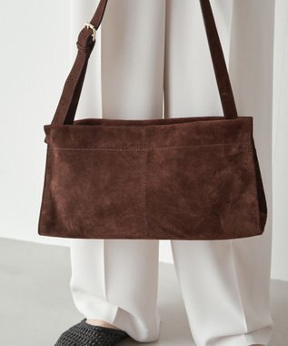 russet 【2025AW新作】スエード横長ショルダーバッグ(CE-1578) D.Brown