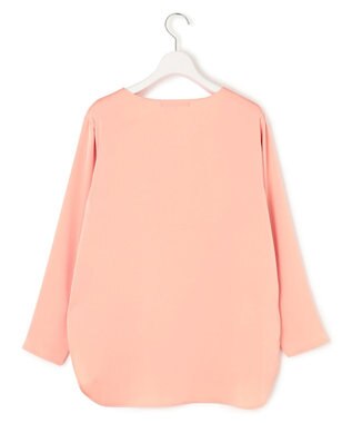 23区 L 【洗える】サテン ロングスリーブ Tシャツ ライトオレンジ系