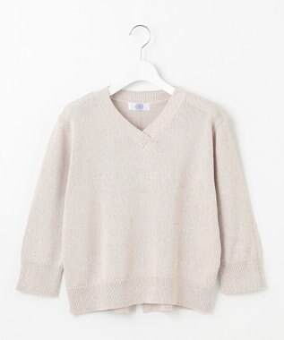 J.PRESS LADIES 【洗える】GIMA COTTON ミックスカラー Vネック ニット モノトーンMIX系