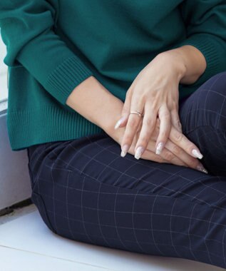 Tiaclasse 【洗える】ストレッチスリムパンツ ネイビー