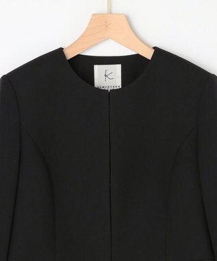 組曲 NOIR 【ストレッチ/オールシーズン対応】ペプラムミニグログラン ジャケット＋ワンピース ブラック系
