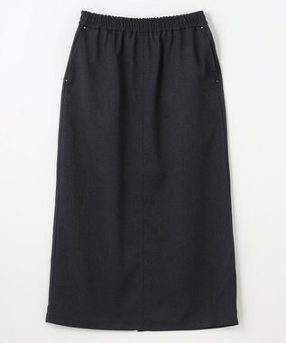 ANY 【ウエストゴム】クラシカルツイードタイトスカート ダークネイビー