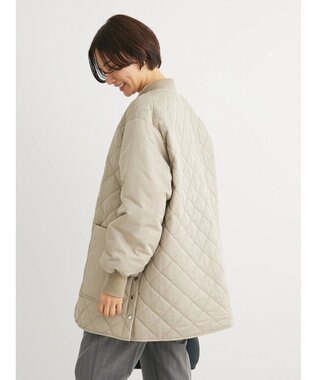 Green Parks 撥水加工　中綿キルトミドル丈コート Light Beige