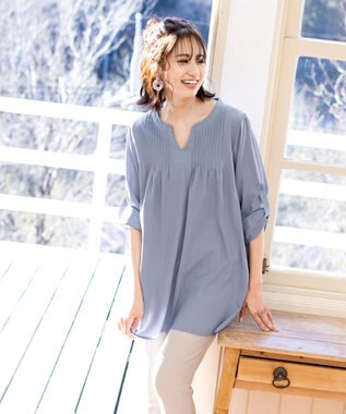 Tiaclasse 【洗える】美脚効果の高いスリットテーパードパンツ グレージュ