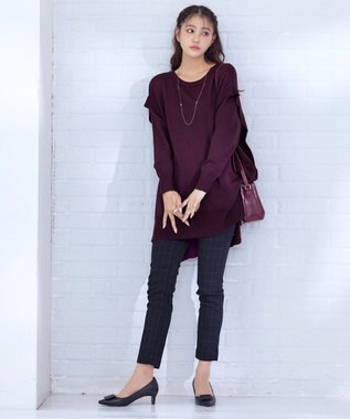 Tiaclasse 【洗える】ストレッチスリムパンツ ネイビー