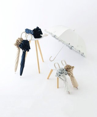 MOONBAT 【日傘】ポール & ジョー (PAUL & JOE　ACCESSOIRES) クリザンテームワンポイント フリル 雨の日OK スライド式 一級遮光 遮熱 UV