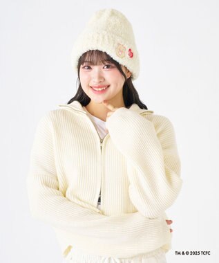 MOONBAT Care Bears(ケアベア) ボリュームへアリービーニー ニット帽 帽子 手洗い可能 オフホワイト