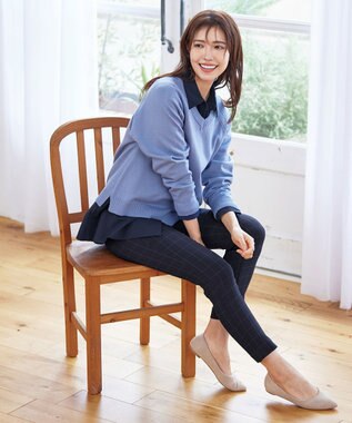 Tiaclasse 【洗える】ストレッチスリムパンツ ネイビー