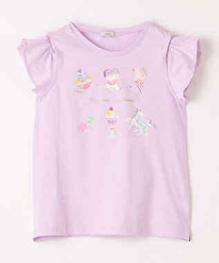 ANY KIDS スイーツ オン・オフショルダー Tシャツ ラベンダー