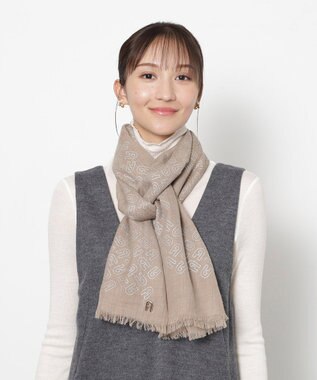 MOONBAT FURLA(フルラ）ウール アーチロゴストール モカブラウン